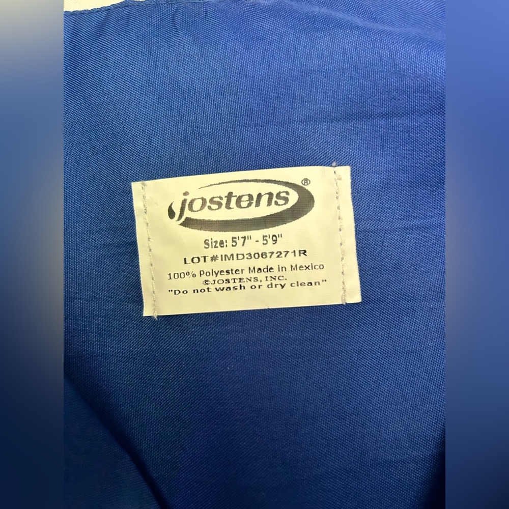 Jostens Blue Graduation Cap + Gown - Picture 3 of 3